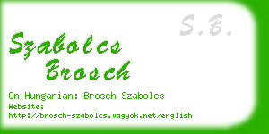 szabolcs brosch business card